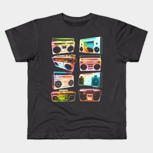 Colorful Pop Art Boomboxes Kids T-Shirt